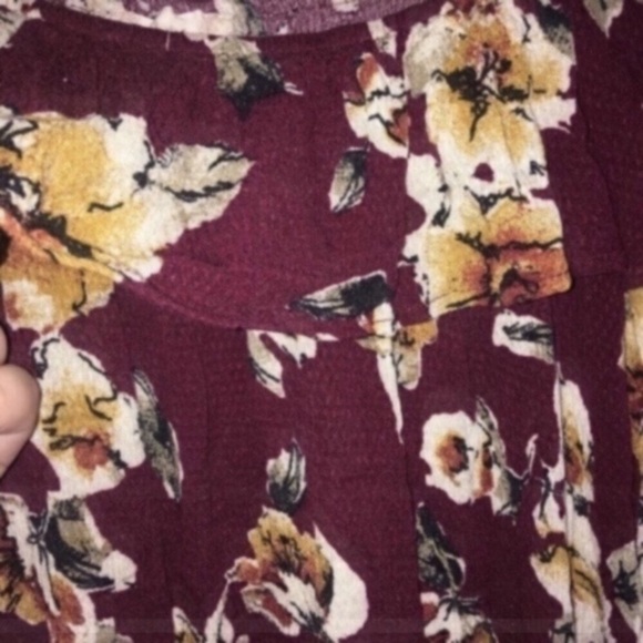 Altar'd State Red Floral Cold Shoulder Blouse - Picture 4 of 11